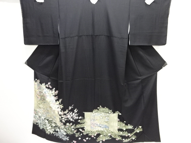 JAPANESE KIMONO / TOMESODE / SILK / CHAYATSUJI